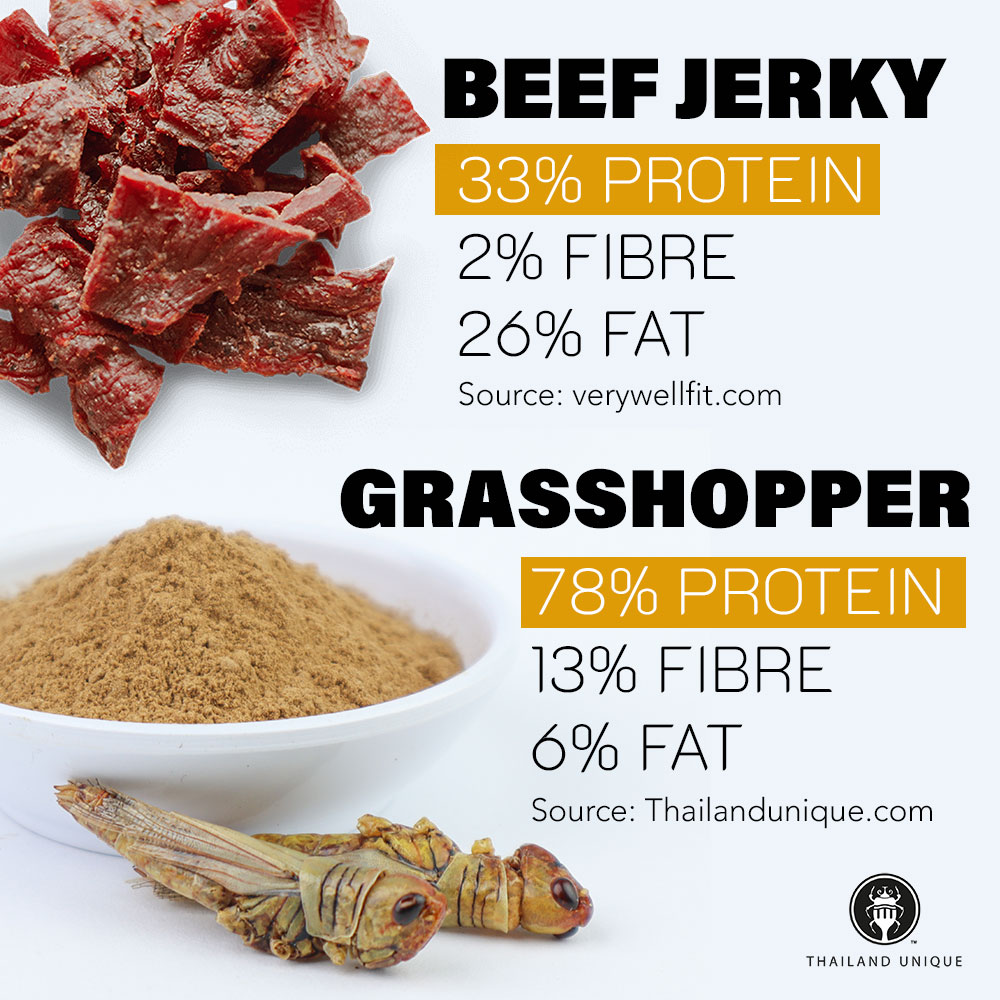 Grasshopper Powder comparison to beef